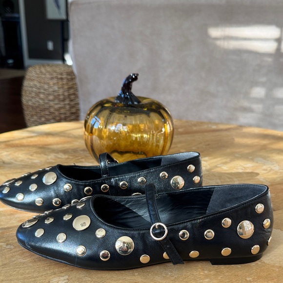 NEW Logan studded Mary Jane ballet flats in leather Size 8.5 - Picture 2 of 10